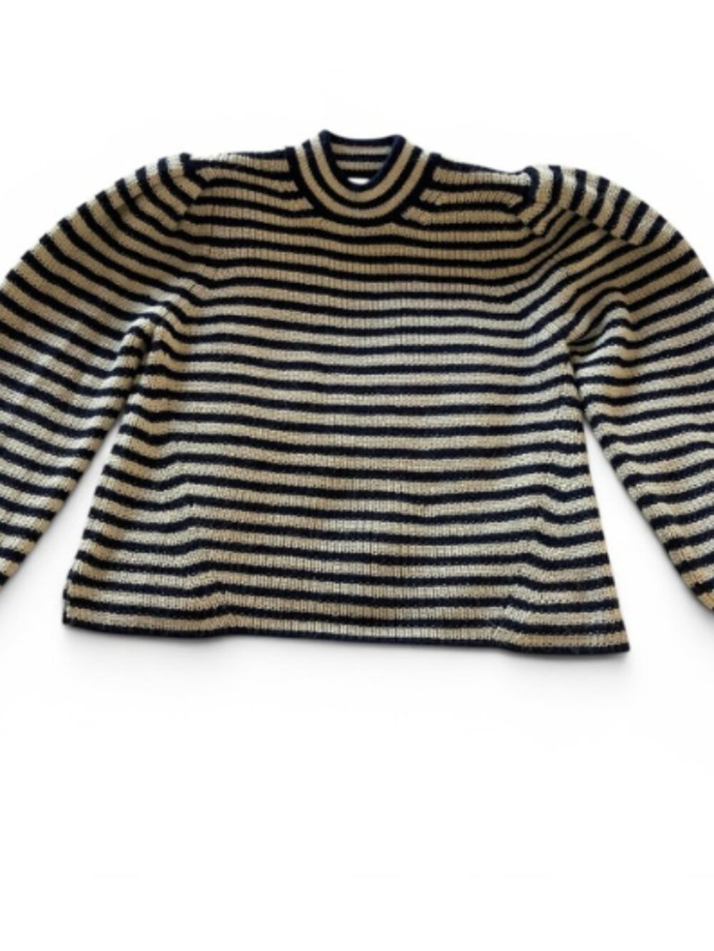 Eleven Six Mia Baby Alpaca Striped Puff Sleeve Sweater L